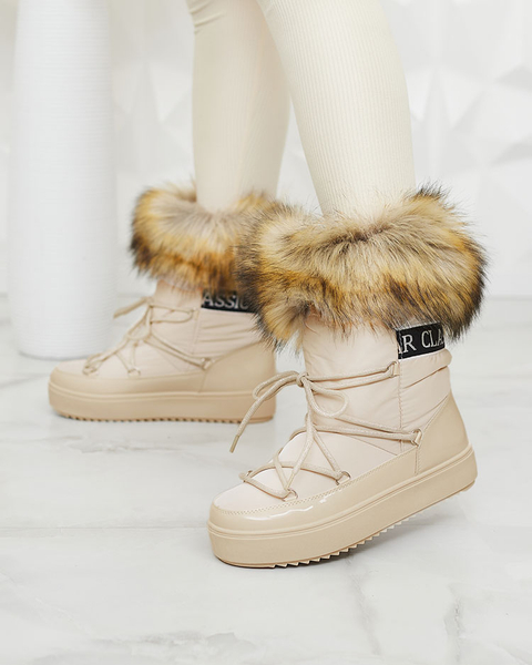 Royalfashion Lace-up boots a'la snow boots with fur Heccti