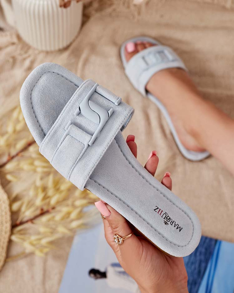 Royalfashion Blue women's flip-flops with buckle Rydr