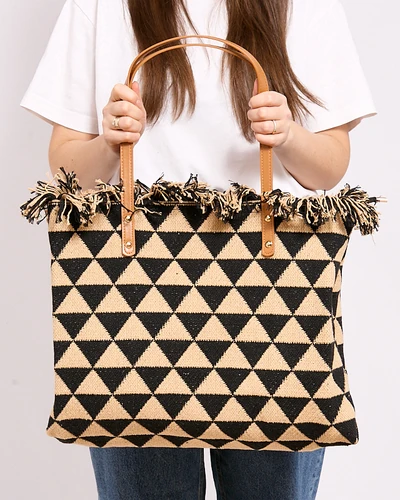 Brown braided mailbag on gold chain - Accessories