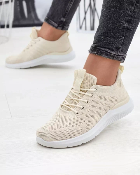 Cream women's fabric sports shoes Bofia - Footwear