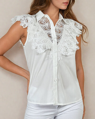 Royalfashion Women's Lace Shirt