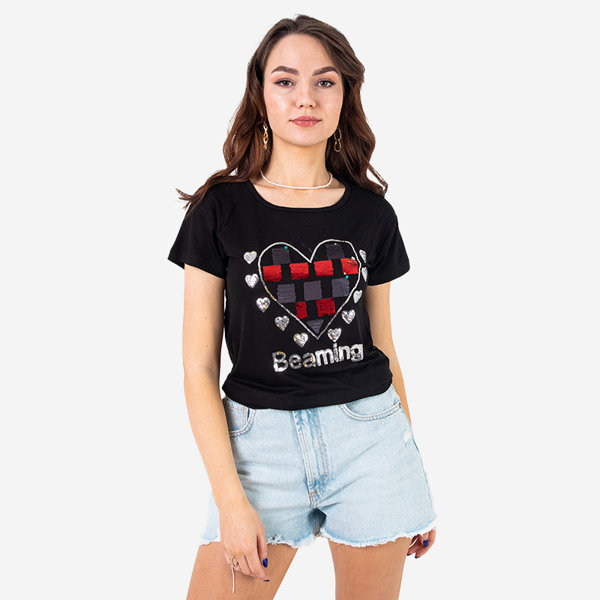 Black Women's Printed T-shirt - Clothing