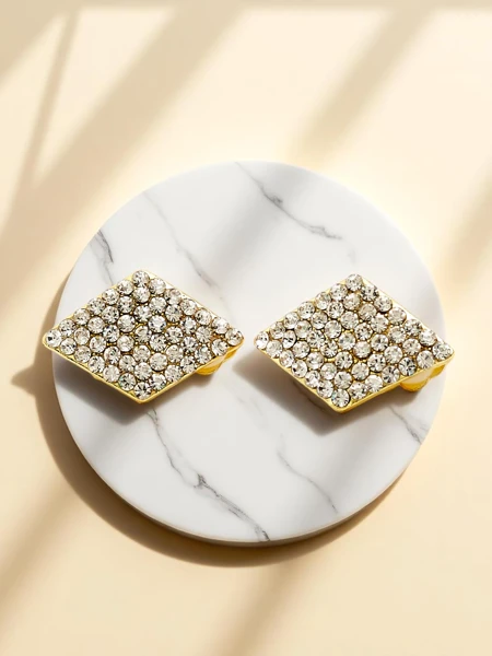 Royalfashion Clip-on women's earrings with cubic zirconia