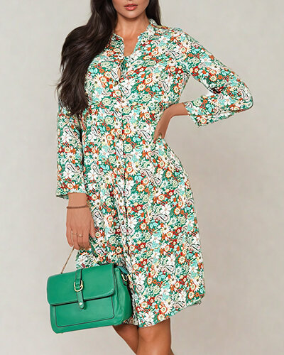 Royalfashion Women's midi patterned dress